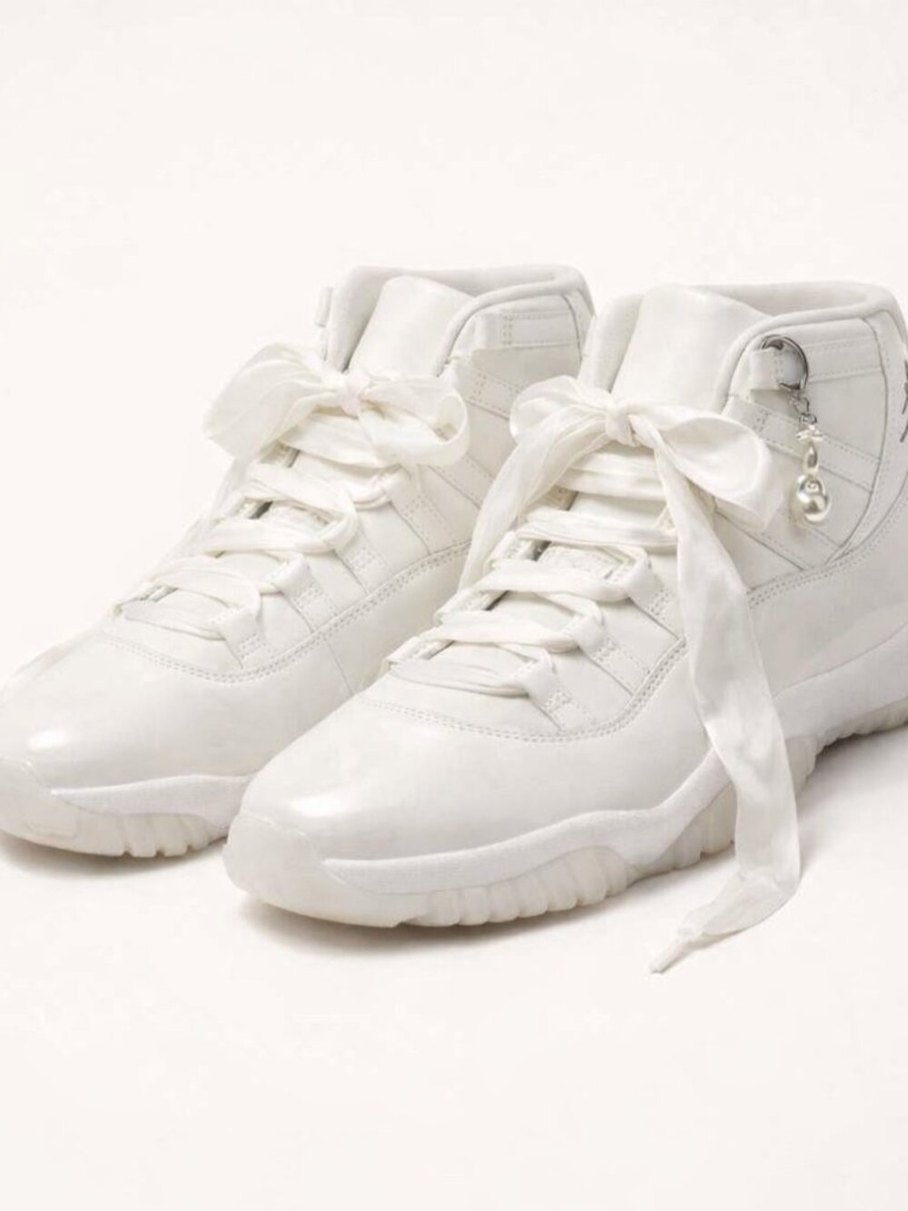NWT Nike Air Jordan 11 Retro Pearl w/ Satin Ribbon Lace and Charm